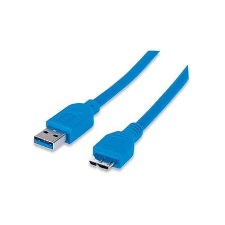 Cavo usb 3.0 superspeed a/micro b m/m 1 m blu in blister