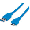 Cavo usb 3.0 superspeed a/micro b m/m 1 m blu in blister