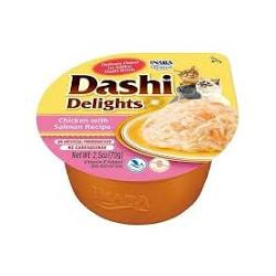 mangime umido per gatti inaba dashi delizie pollo con salmone 70g