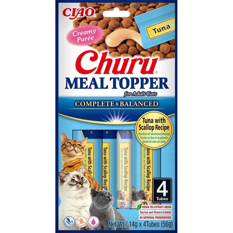 mangime inaba churu meal topper tonno con capesante dieta per gatti