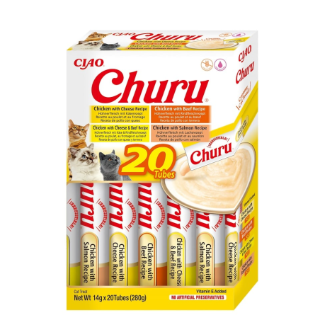 mangime umido inaba churu varieta' di pollo con manzo dieta per