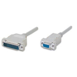 Cavo null modem 25 db maschio 9 db femmina 1,80 mt
