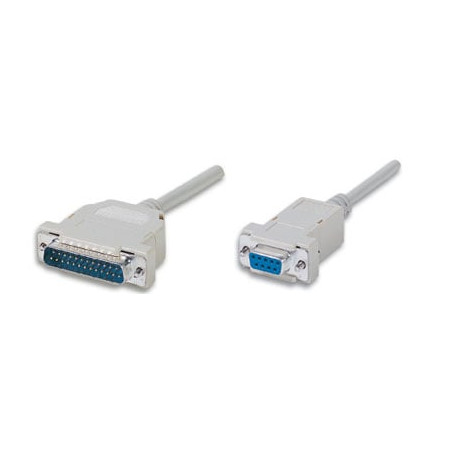 Cavo null modem 25 db maschio 9 db femmina 1,80 mt
