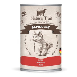 cibo umido per gatti natural trail alpha con manzo 400g