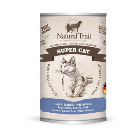 cibo umido per gatti natural trail super con agnello/coniglio/cinghiale
