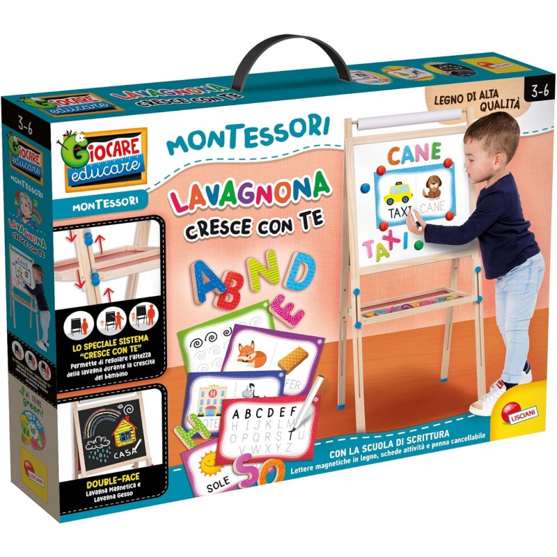 gioco educativo lisciani montessori lavagna cresce con te multicolore