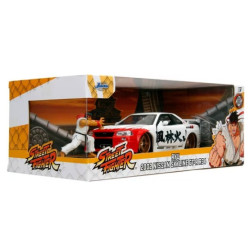 set modellino/figura jada street fighter ryu 6cm con nissan skyline