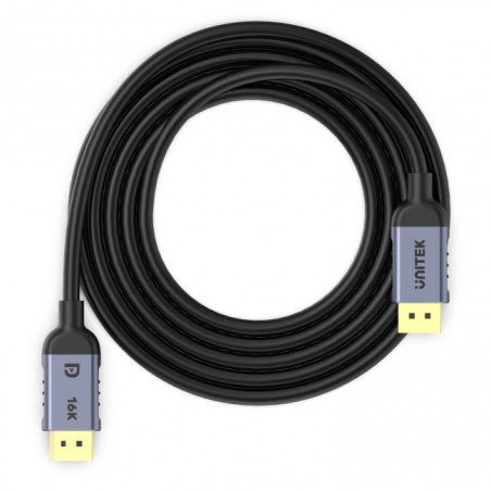 cavo displayport 2.1 unitek da 8k a 120hz m/m 1.5m nero/argento [c1626gy01-1.5m]