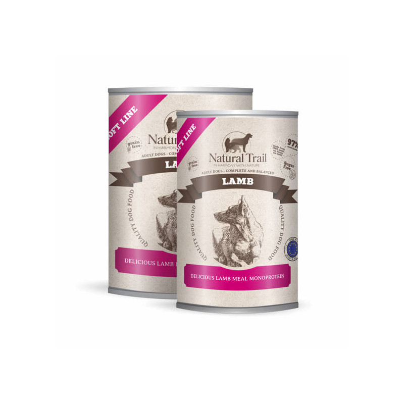 mangime natural trail lamb soft line cibo umido con agnello per cani