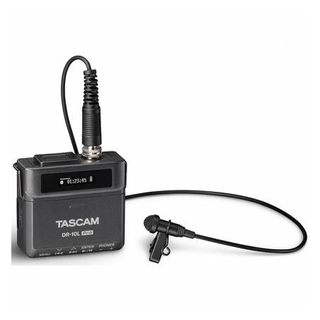 registratore audio tascam dr-10l pro con microfono lavalier nero