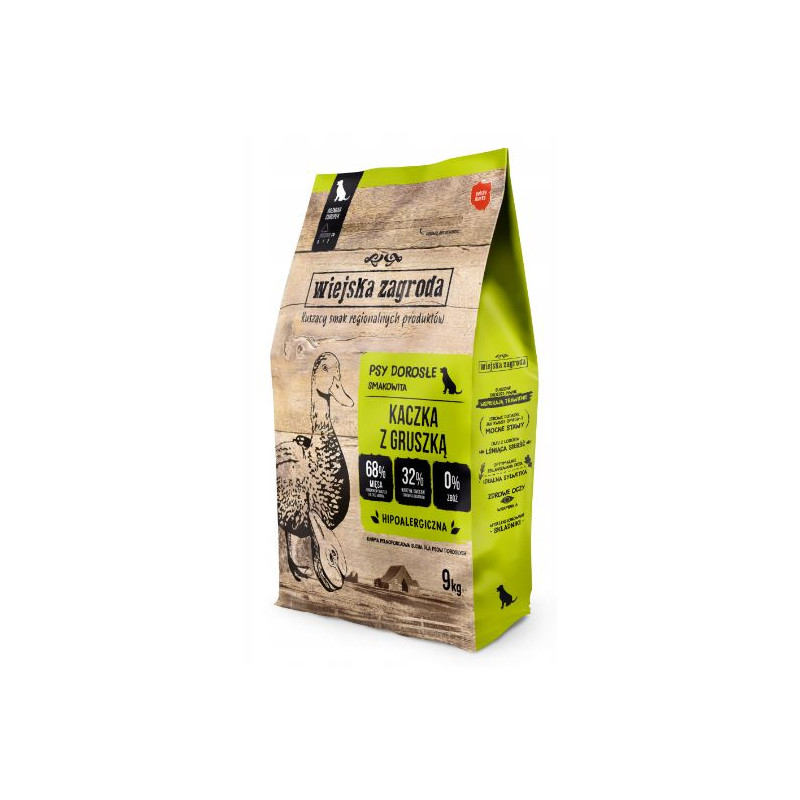 cibo secco wiejska zagroda anatra con pera m per cani 9kg