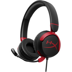cuffie hyperx cloud mini per gaming 3.5mm con microfono rosso/nero
