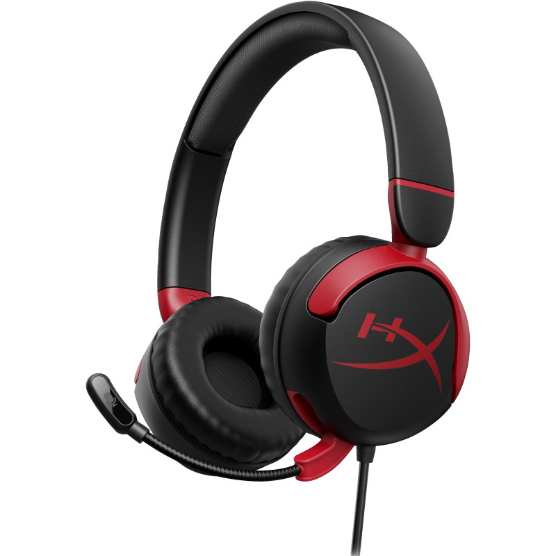 cuffie hyperx cloud mini per gaming 3.5mm con microfono rosso/nero