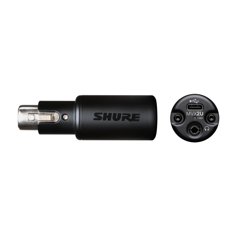 interfaccia audio shure mvx2u per qualsiasi microfono xlr nero [mvx2u]