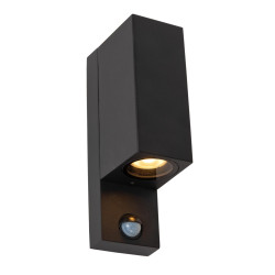 lampada da parete a led lucide zaro cilindrica con sensore ir 2xgu10