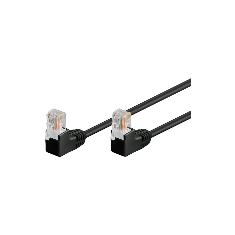 Cavo di rete patch angolato 90? cca cat. 5e nero utp 0,25 m