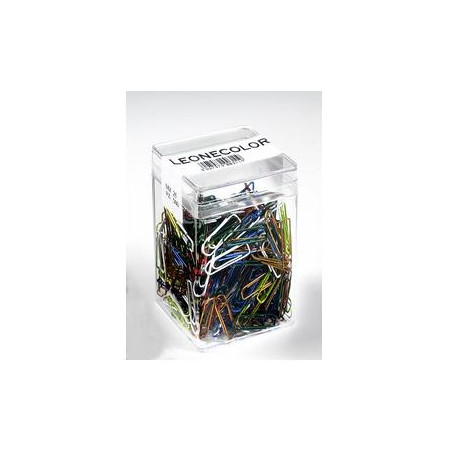 clips leone 250 pz. in barattolo colori metal n.4 32 mm [fx25]