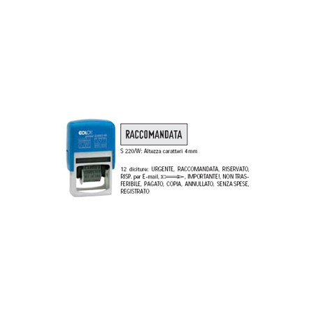 timbro polinomio colop 12 diciture s220/w autoinchiostrante [s220/w]