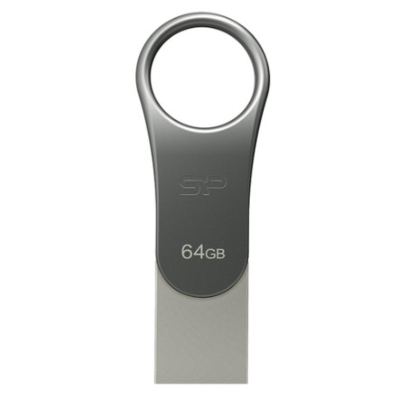 pen drive 64gb silicon power type-c ready c80 usb 3.0 argento