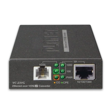 convertitore planet tecnology 10/100/1000t ethernet a vdsl2 nero