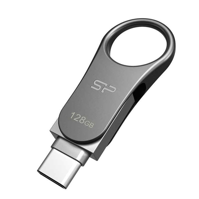 pen drive 128gb silicon power usb3.0 c80 tipo-c argento [sp128gbuc3c80v1s]
