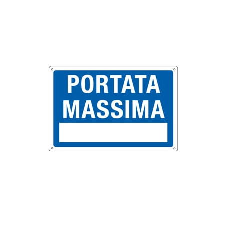 cartello alluminio 30x20cm 'portata massima' [3101]