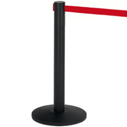 1 colonnina segnapercorso nera con nastro 200cm rosso alfa [103341]