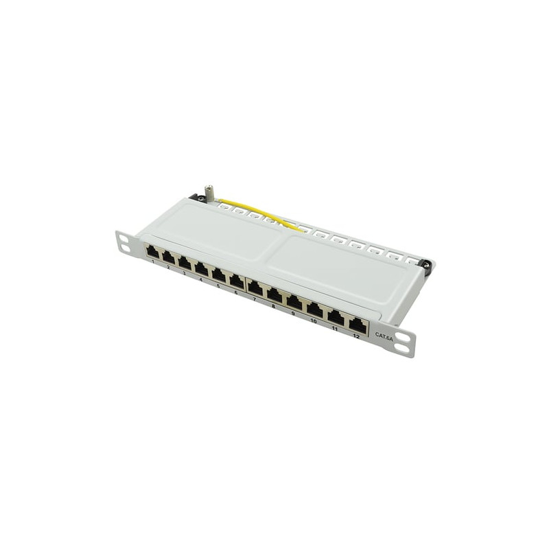 panello patch logilink np0065 10'' cat6a schermato 0.5u 12porte