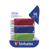 pen drive 16gb verbatim slider usb 2.0 (pacchetto da 3) [49326]