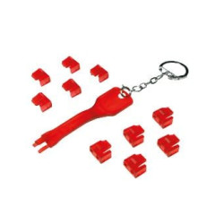 blocco porta logilink - rj45 (1xkey 10xlocks) [mp0042]