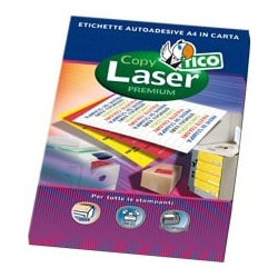 Etichette tico giallo fluo 70 fogli a4 24 etichette/foglio 70x36