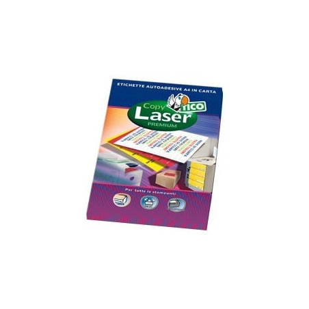 Etichette tico giallo fluo 70 fogli a4 24 etichette/foglio 70x36