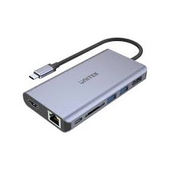 hub usb unitek 2x usb 3.1 hdmi dp rj45 sd [d1056a]