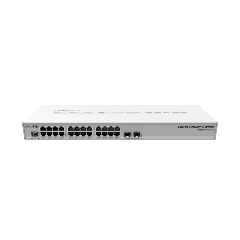 switch mikrotik cloud router crs326-24g-2s+rm 800mhz, 512mb,