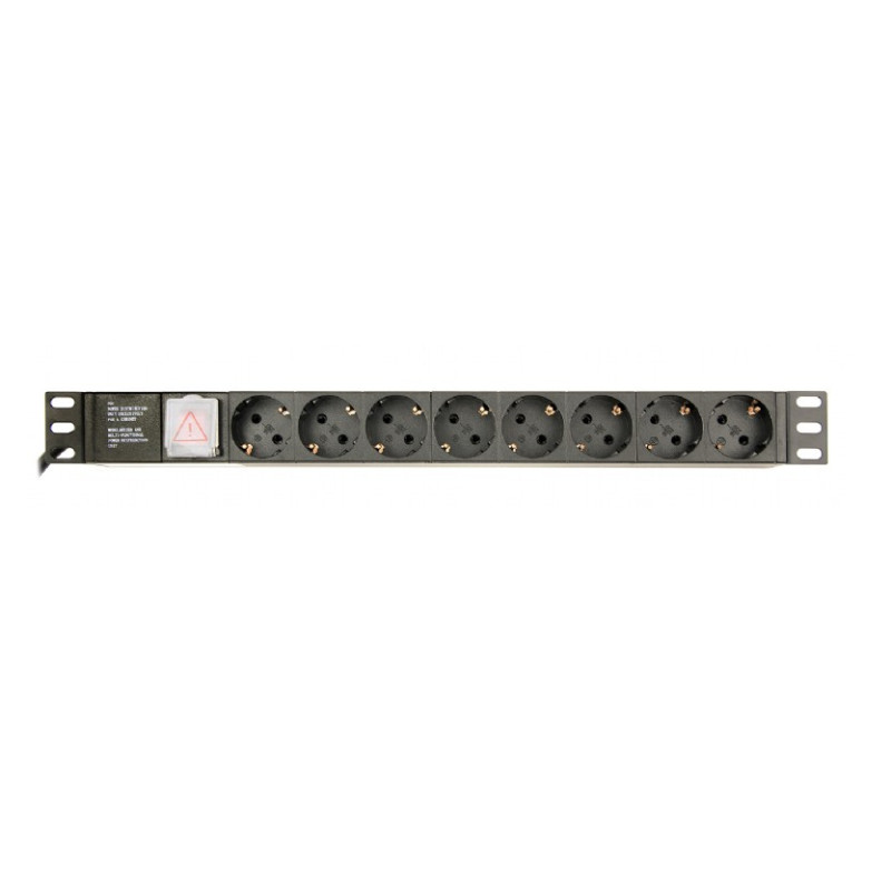 multipresa gembird elettrica pdu 8-prese francesi 1u 16a c14