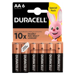 pila alcalina duracell basic aa/lr6 blister 6pz [azdurub6baa0001]