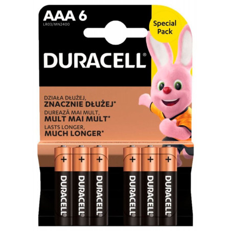pila alcalina duracell basic aaa/lr3 blister 6pz [azdurub3baaa001]