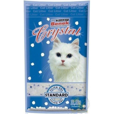 lettiera per gatti super benek crystal standard natural non agglomerante