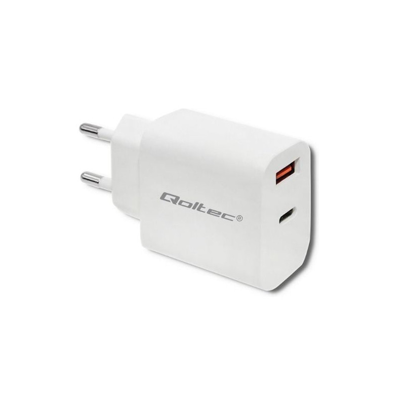 alimentatore da rete qoltec usb-c 18w bianco [azqolul00051714]