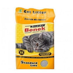 lettiera agglomerante per gatti super benek compact natural 25l