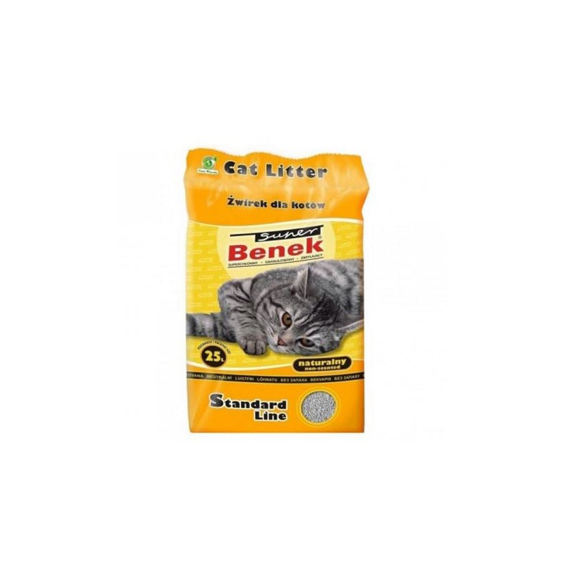 lettiera agglomerante per gatti super benek compact natural 25l