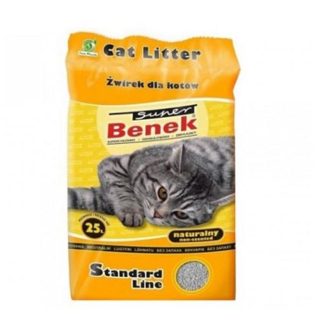 lettiera agglomerante per gatti super benek compact natural 25l