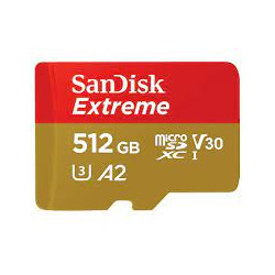 512gb scheda microsdxc sandisk extreme 190/130 mb/s a2 v30 u3 classe