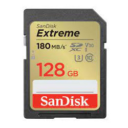 128gb scheda sdxc sandisk extreme 180/90 mb/s v30 uhs-1 u classe