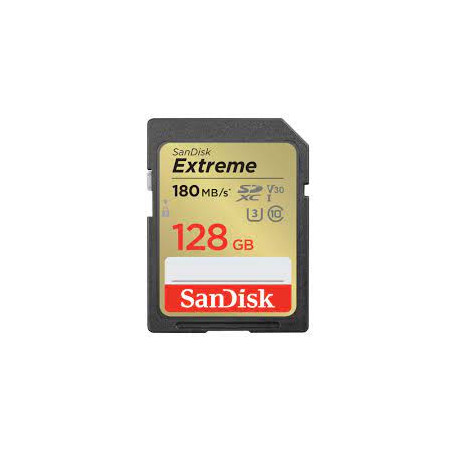 128gb scheda sdxc sandisk extreme 180/90 mb/s v30 uhs-1 u classe