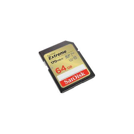 64gb scheda sdxc sandisk extreme 170/80 mb/s v30 uhs-i u classe