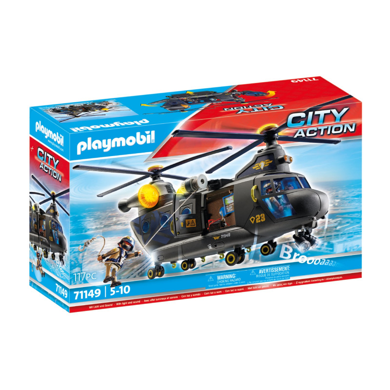 gioco da costruzione playmobil elicotteri delle forze speciali 117pz