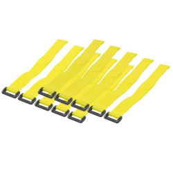 Fascette fermacavo gialle in velcro set da 10 pz