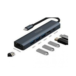docking station nilox usb tipo-c grigio [nxdsusbc06]