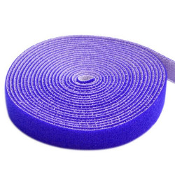 Rotolo di velcro fermacavi lunghezza 25 m larghezza 16 mm blu